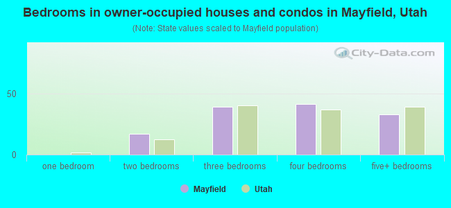 Bedrooms in owner-occupied houses and condos in Mayfield, Utah