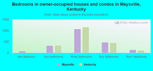 Bedrooms in owner-occupied houses and condos in Maysville, Kentucky