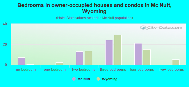 Bedrooms in owner-occupied houses and condos in Mc Nutt, Wyoming