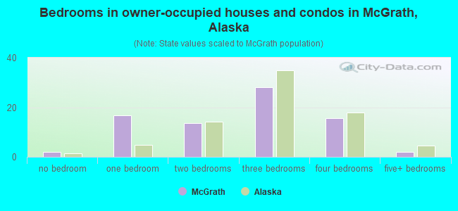 Bedrooms in owner-occupied houses and condos in McGrath, Alaska