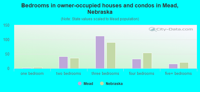 Bedrooms in owner-occupied houses and condos in Mead, Nebraska