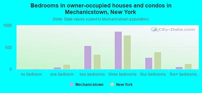 Bedrooms in owner-occupied houses and condos in Mechanicstown, New York