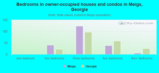 Bedrooms in owner-occupied houses and condos in Meigs, Georgia