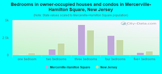 Bedrooms in owner-occupied houses and condos in Mercerville-Hamilton Square, New Jersey