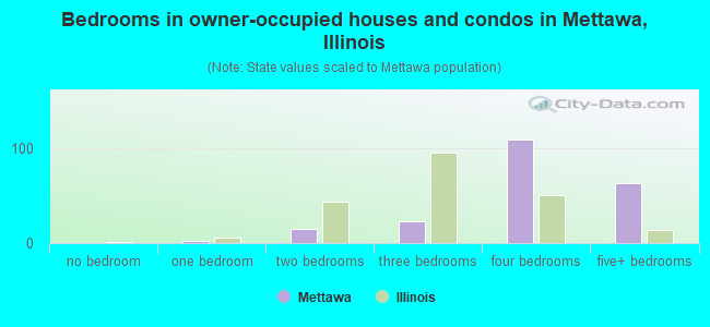 Bedrooms in owner-occupied houses and condos in Mettawa, Illinois