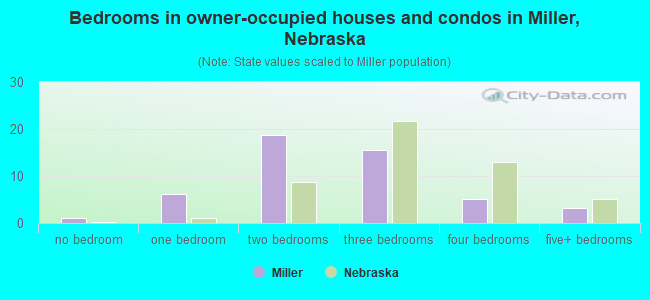 Bedrooms in owner-occupied houses and condos in Miller, Nebraska