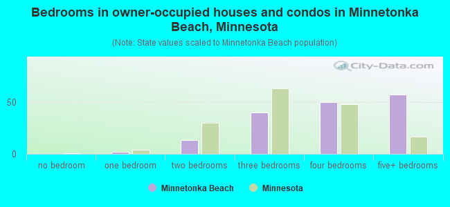 Bedrooms in owner-occupied houses and condos in Minnetonka Beach, Minnesota