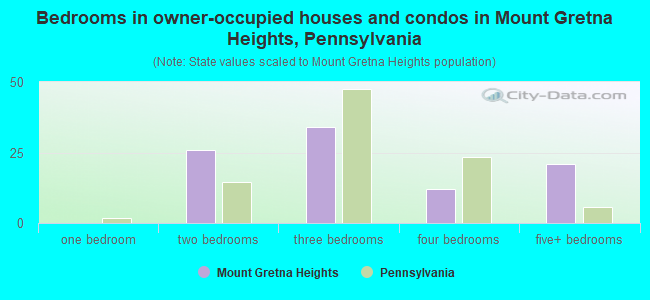 Bedrooms in owner-occupied houses and condos in Mount Gretna Heights, Pennsylvania