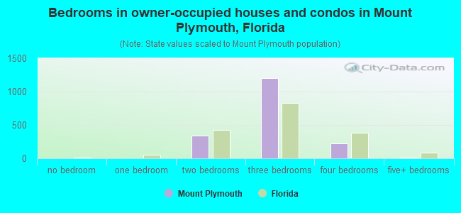 Bedrooms in owner-occupied houses and condos in Mount Plymouth, Florida