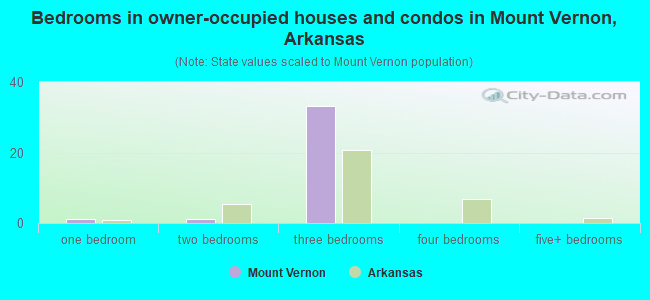 Bedrooms in owner-occupied houses and condos in Mount Vernon, Arkansas