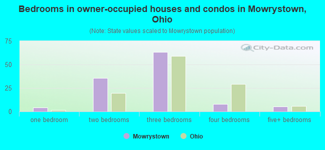 Bedrooms in owner-occupied houses and condos in Mowrystown, Ohio