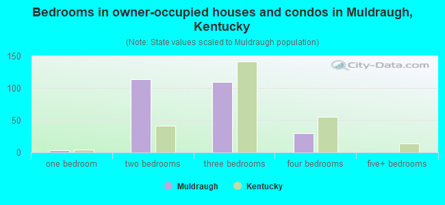 Bedrooms in owner-occupied houses and condos in Muldraugh, Kentucky
