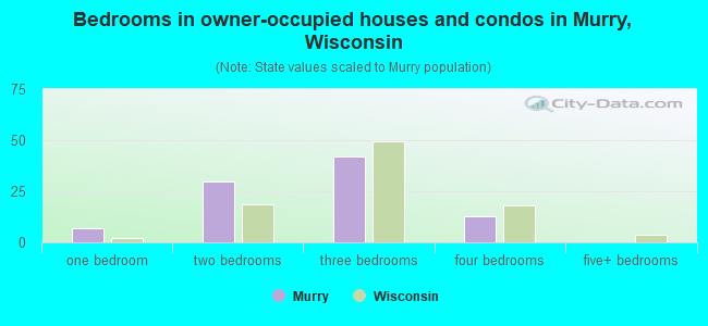 Bedrooms in owner-occupied houses and condos in Murry, Wisconsin