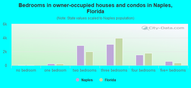 Bedrooms in owner-occupied houses and condos in Naples, Florida
