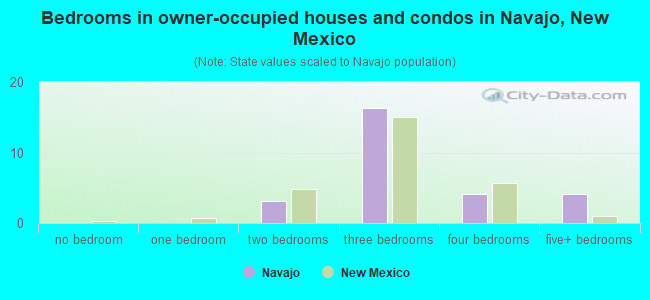 Bedrooms in owner-occupied houses and condos in Navajo, New Mexico