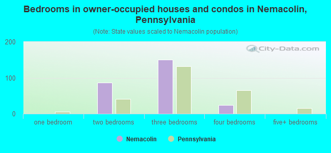 Bedrooms in owner-occupied houses and condos in Nemacolin, Pennsylvania