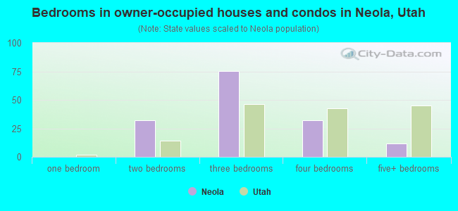Bedrooms in owner-occupied houses and condos in Neola, Utah