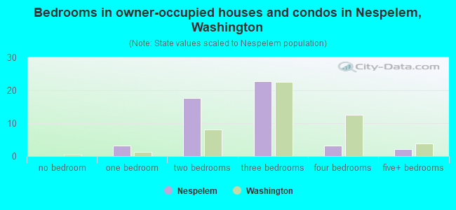 Bedrooms in owner-occupied houses and condos in Nespelem, Washington