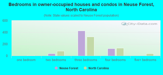 Bedrooms in owner-occupied houses and condos in Neuse Forest, North Carolina