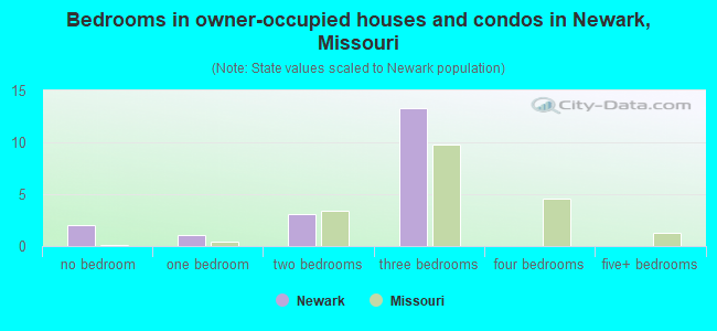 Bedrooms in owner-occupied houses and condos in Newark, Missouri
