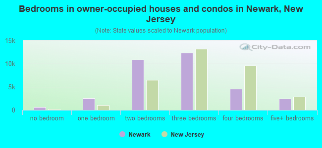Bedrooms in owner-occupied houses and condos in Newark, New Jersey