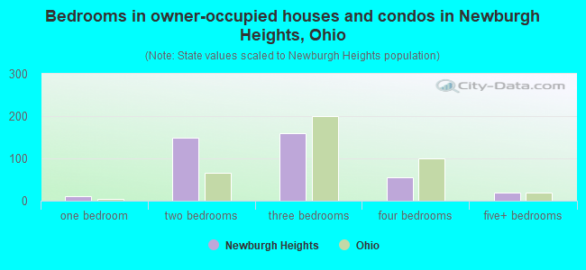 Bedrooms in owner-occupied houses and condos in Newburgh Heights, Ohio