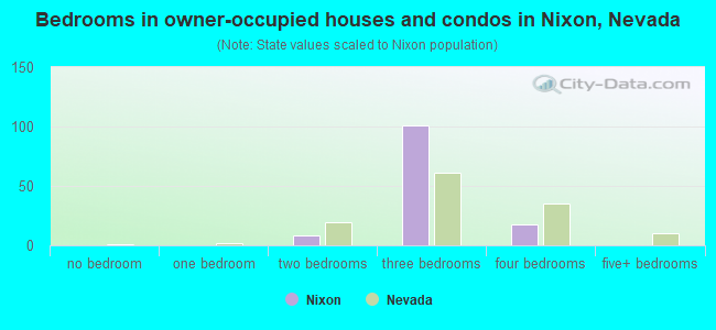 Bedrooms in owner-occupied houses and condos in Nixon, Nevada