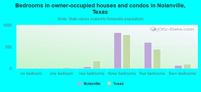Bedrooms in owner-occupied houses and condos in Nolanville, Texas