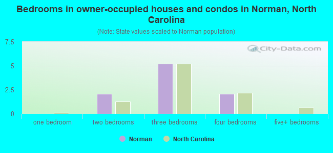 Bedrooms in owner-occupied houses and condos in Norman, North Carolina