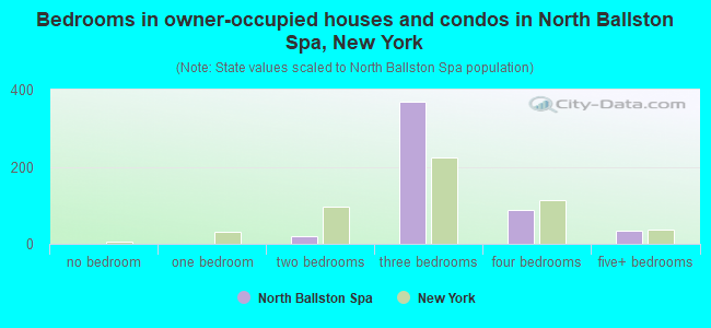 Bedrooms in owner-occupied houses and condos in North Ballston Spa, New York