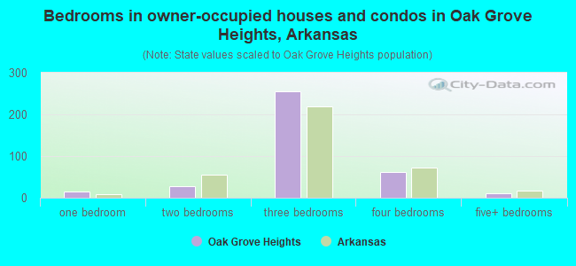 Bedrooms in owner-occupied houses and condos in Oak Grove Heights, Arkansas