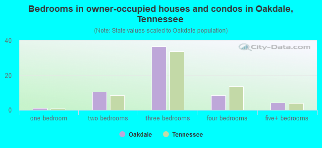 Bedrooms in owner-occupied houses and condos in Oakdale, Tennessee