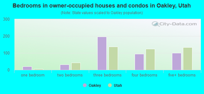 Bedrooms in owner-occupied houses and condos in Oakley, Utah