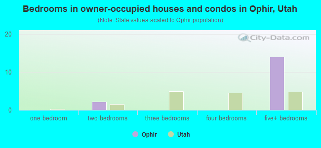 Bedrooms in owner-occupied houses and condos in Ophir, Utah