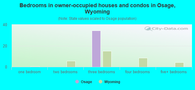 Bedrooms in owner-occupied houses and condos in Osage, Wyoming