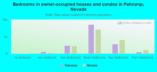 Bedrooms in owner-occupied houses and condos in Pahrump, Nevada