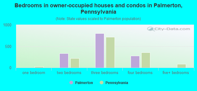 Bedrooms in owner-occupied houses and condos in Palmerton, Pennsylvania