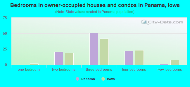 Bedrooms in owner-occupied houses and condos in Panama, Iowa