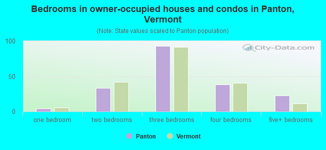 Bedrooms in owner-occupied houses and condos in Panton, Vermont