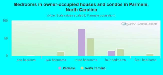 Bedrooms in owner-occupied houses and condos in Parmele, North Carolina