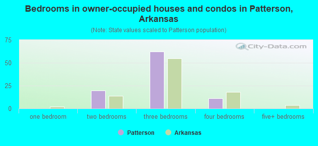 Bedrooms in owner-occupied houses and condos in Patterson, Arkansas