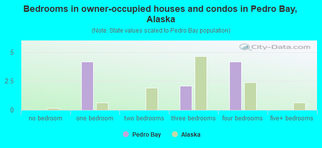 Bedrooms in owner-occupied houses and condos in Pedro Bay, Alaska