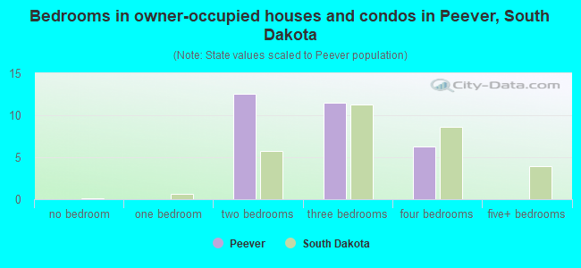 Bedrooms in owner-occupied houses and condos in Peever, South Dakota
