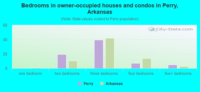 Bedrooms in owner-occupied houses and condos in Perry, Arkansas