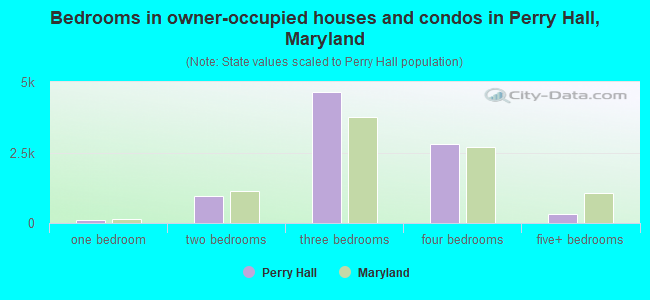 Bedrooms in owner-occupied houses and condos in Perry Hall, Maryland