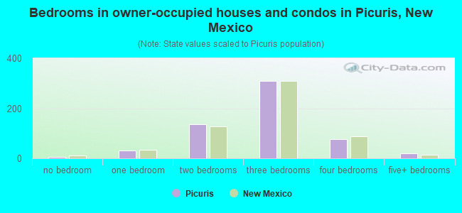 Bedrooms in owner-occupied houses and condos in Picuris, New Mexico