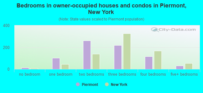 Bedrooms in owner-occupied houses and condos in Piermont, New York