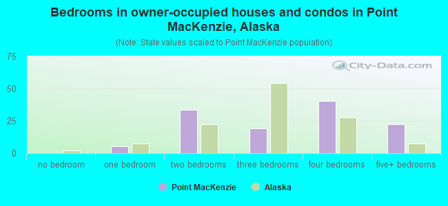 Bedrooms in owner-occupied houses and condos in Point MacKenzie, Alaska