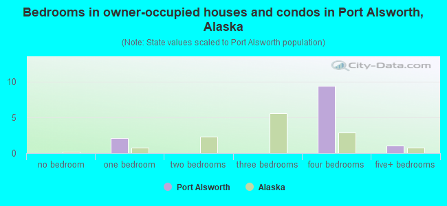 Bedrooms in owner-occupied houses and condos in Port Alsworth, Alaska