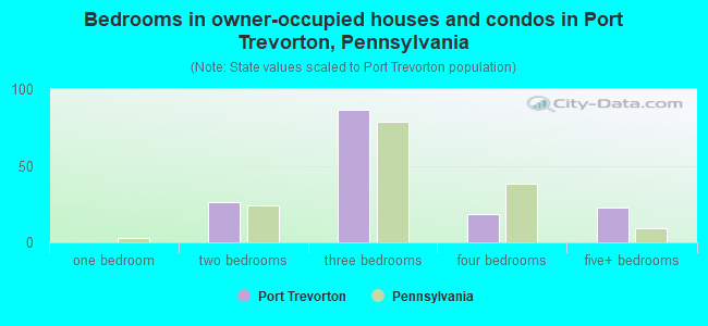 Bedrooms in owner-occupied houses and condos in Port Trevorton, Pennsylvania